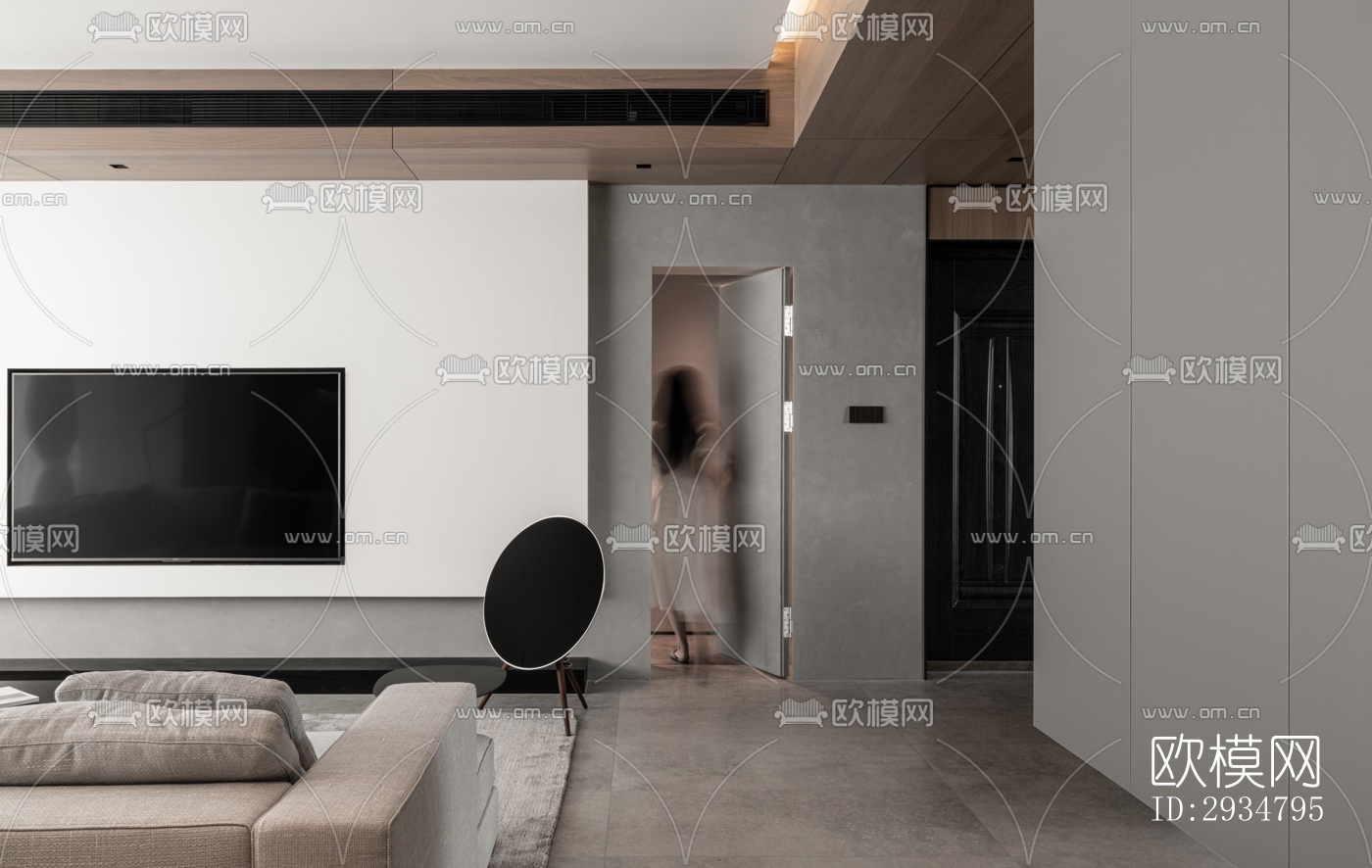 现代平层效果图下载（渲染图1）