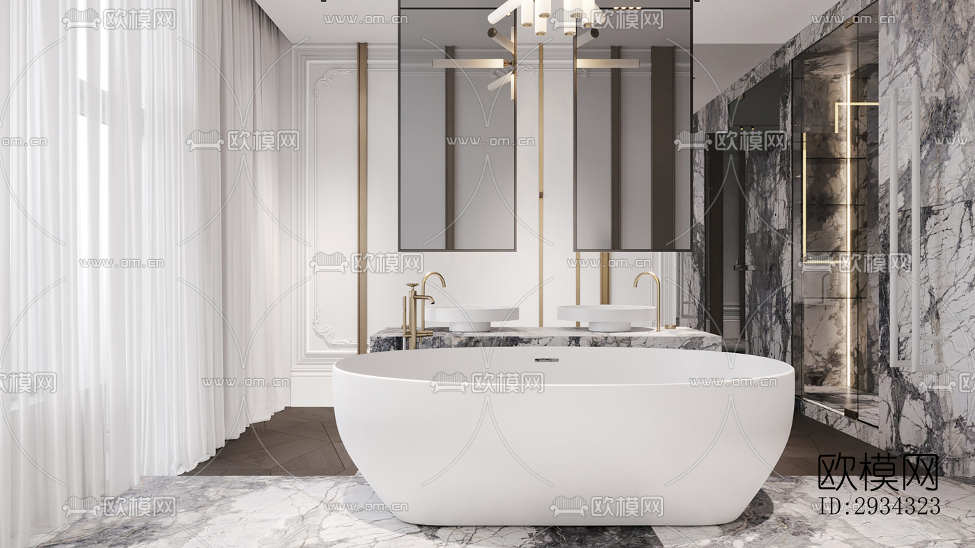 现代复式效果图下载（渲染图4）