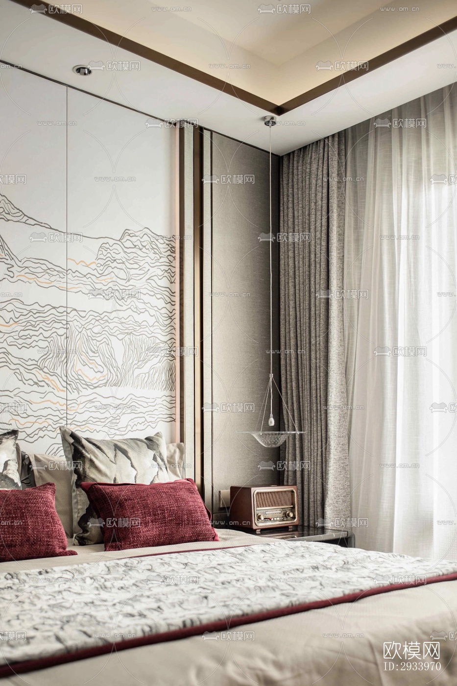 新中式别墅效果图下载（渲染图7）