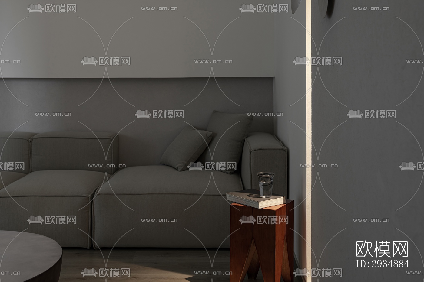 现代平层效果图下载（渲染图1）