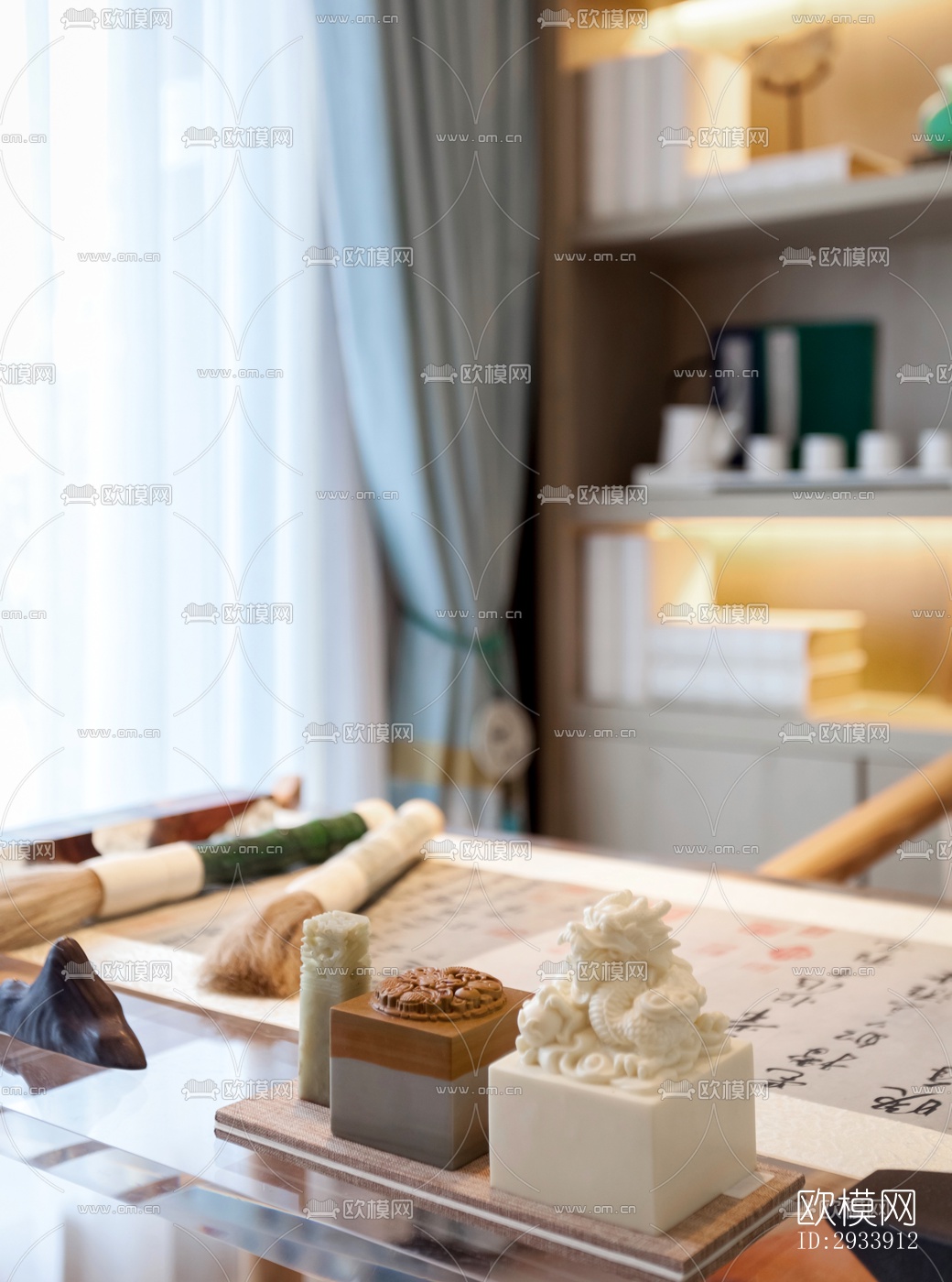 新中式别墅效果图下载（渲染图5）