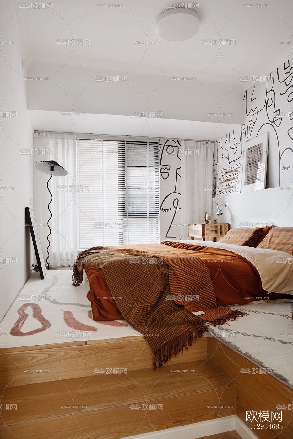 欧式平层效果图下载（渲染图2）