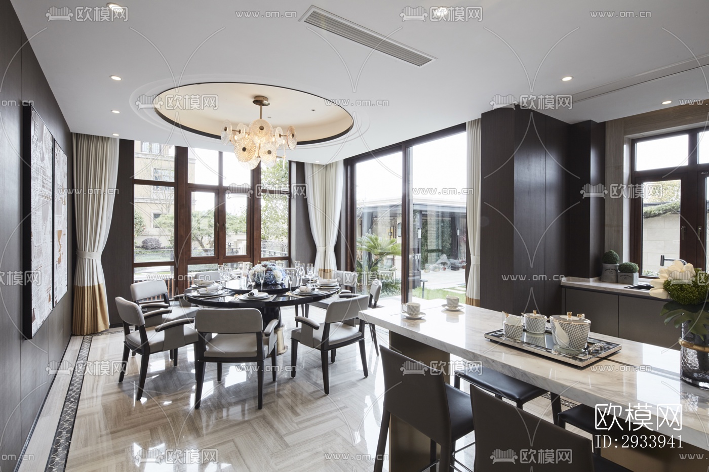 新中式别墅效果图下载（渲染图10）