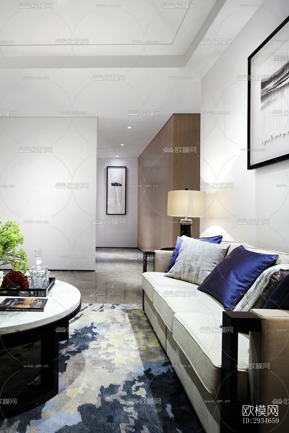 新中式平层效果图下载（渲染图10）