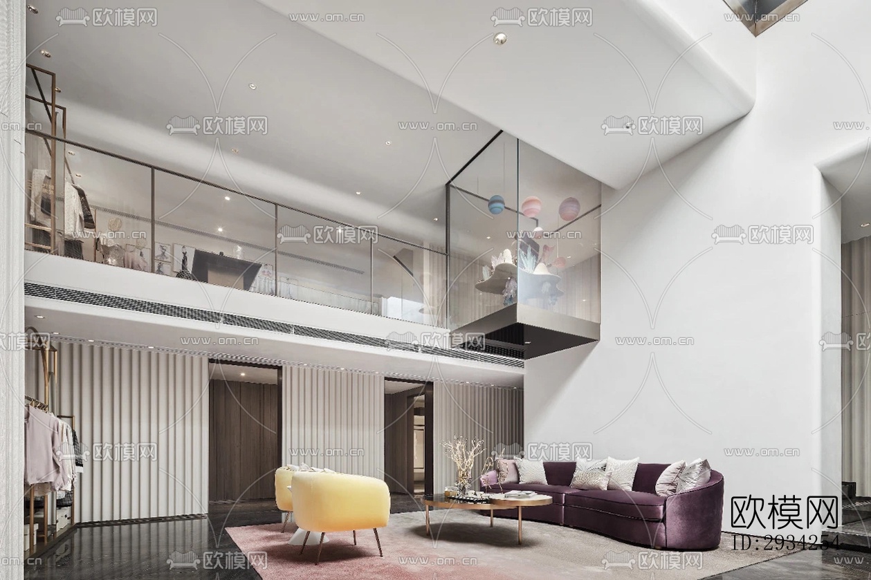 现代复式效果图下载（渲染图11）