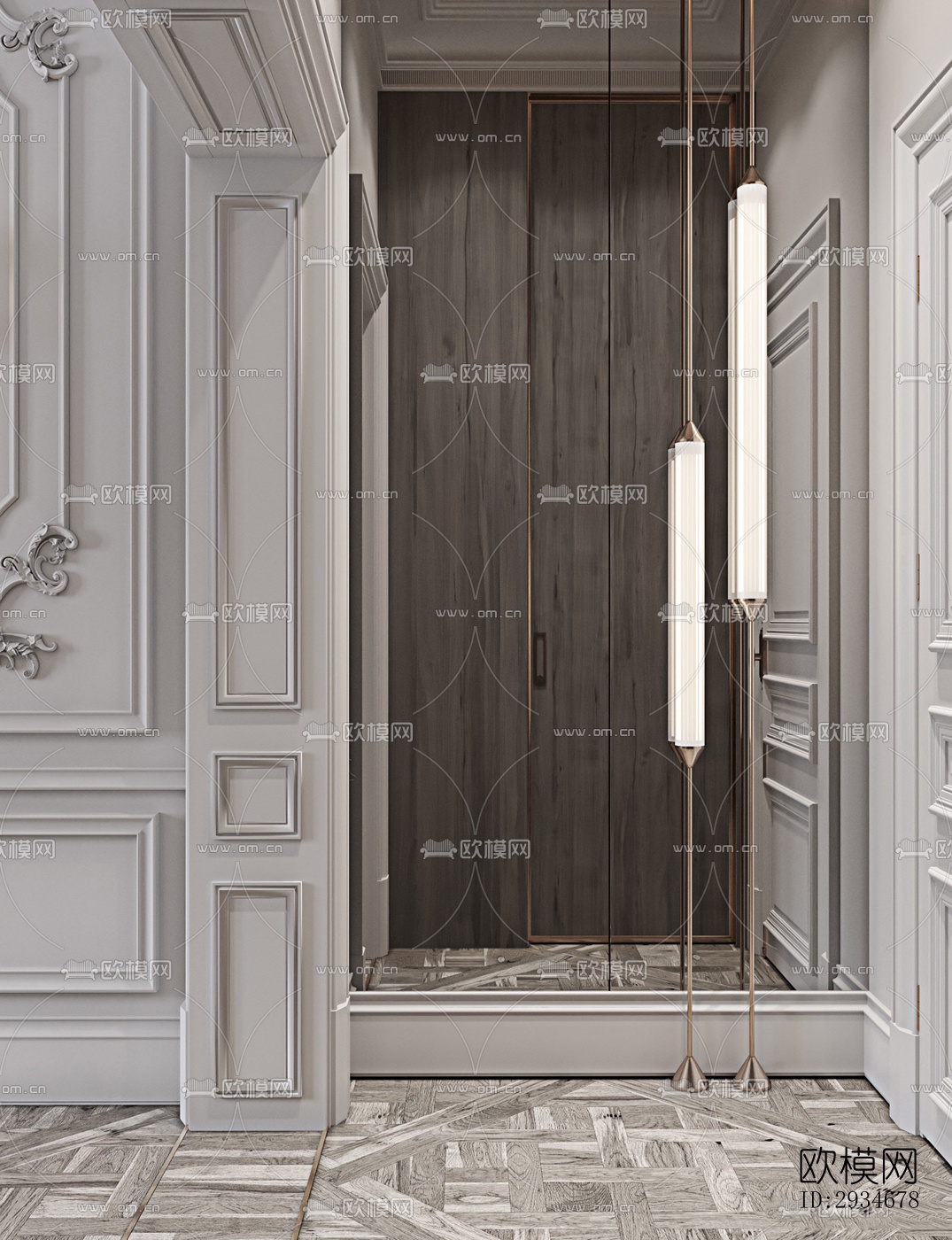 欧式平层效果图下载（渲染图17）