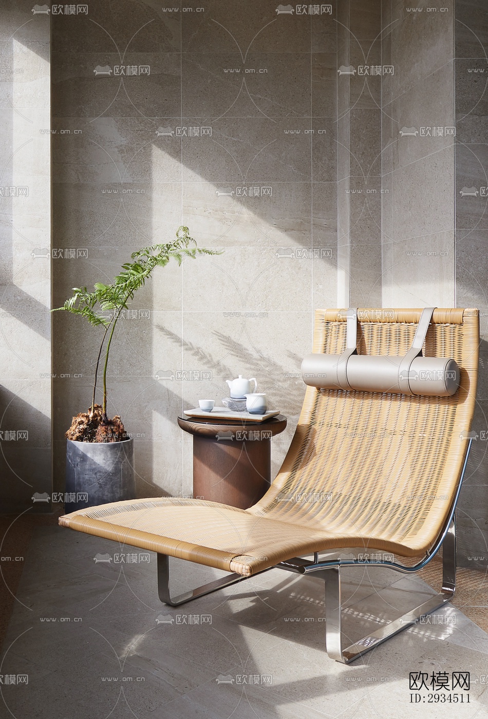 新中式平层效果图下载（渲染图12）