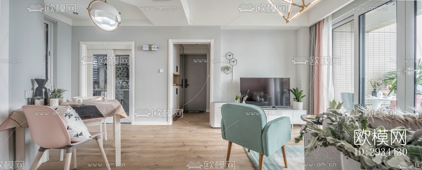 北欧平层效果图下载（渲染图5）