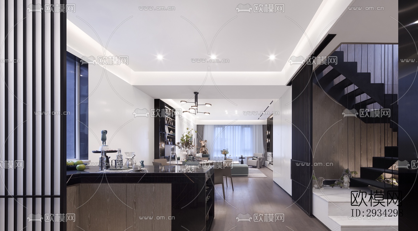 现代复式效果图下载（渲染图16）