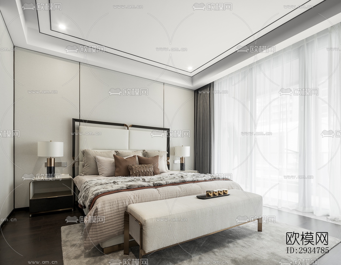 现代平层效果图下载（渲染图1）