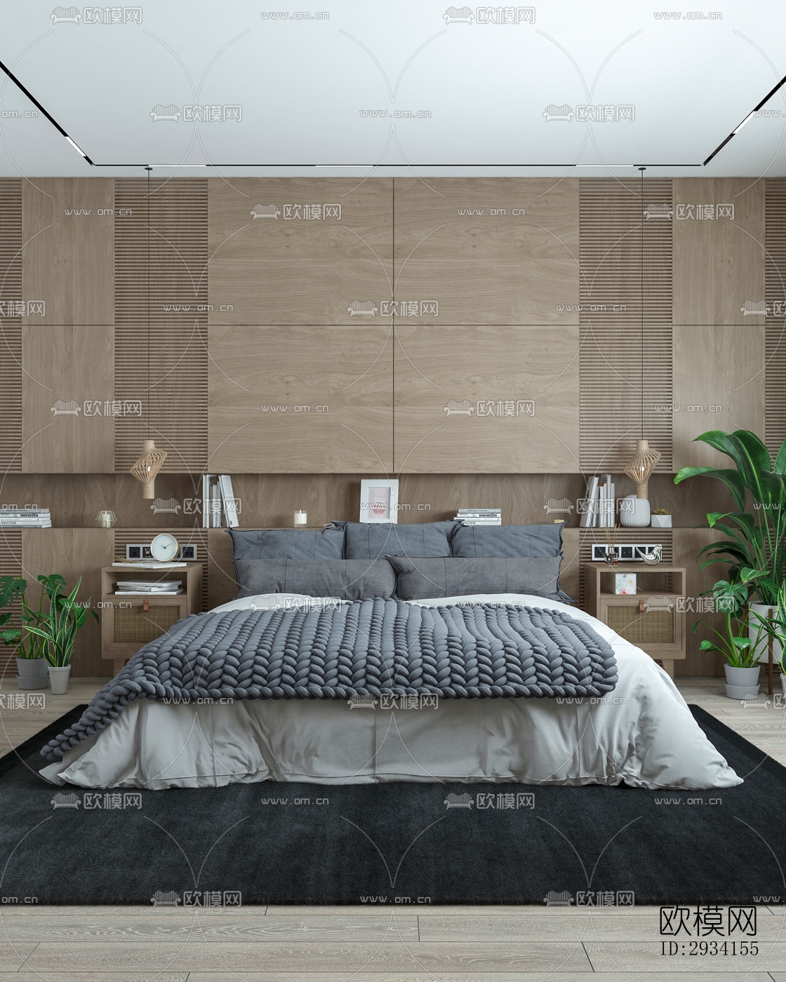 高级灰别墅效果图下载（渲染图1）