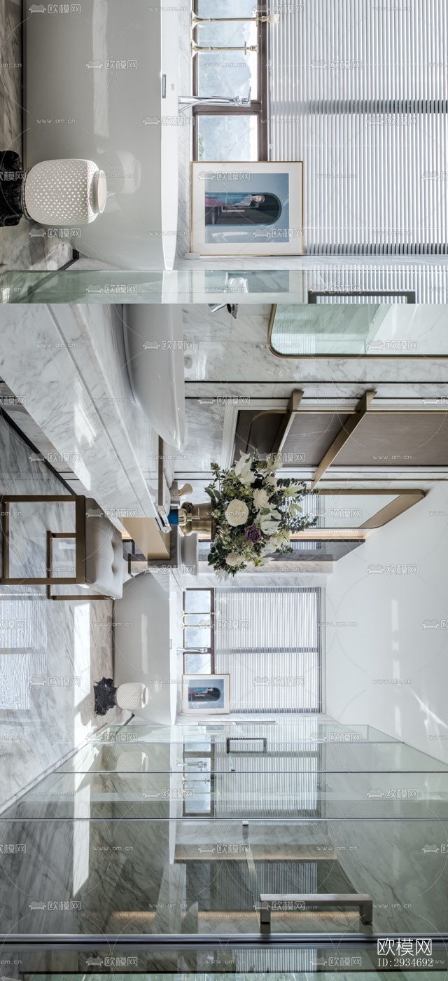 法式平层效果图下载（渲染图8）