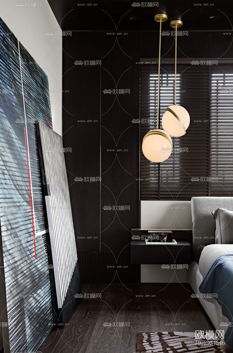 新中式平层效果图下载（渲染图8）