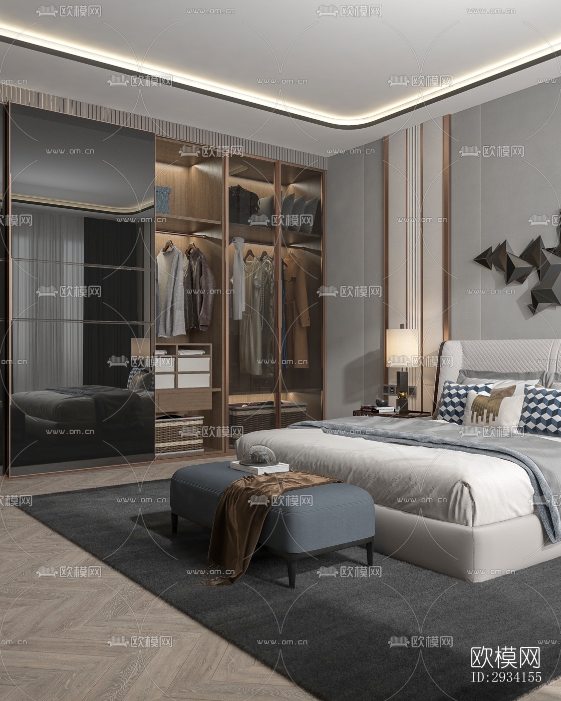 高级灰别墅效果图下载（渲染图10）