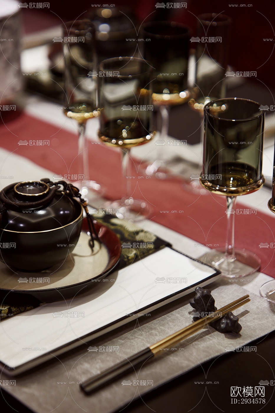 新中式平层效果图下载（渲染图15）