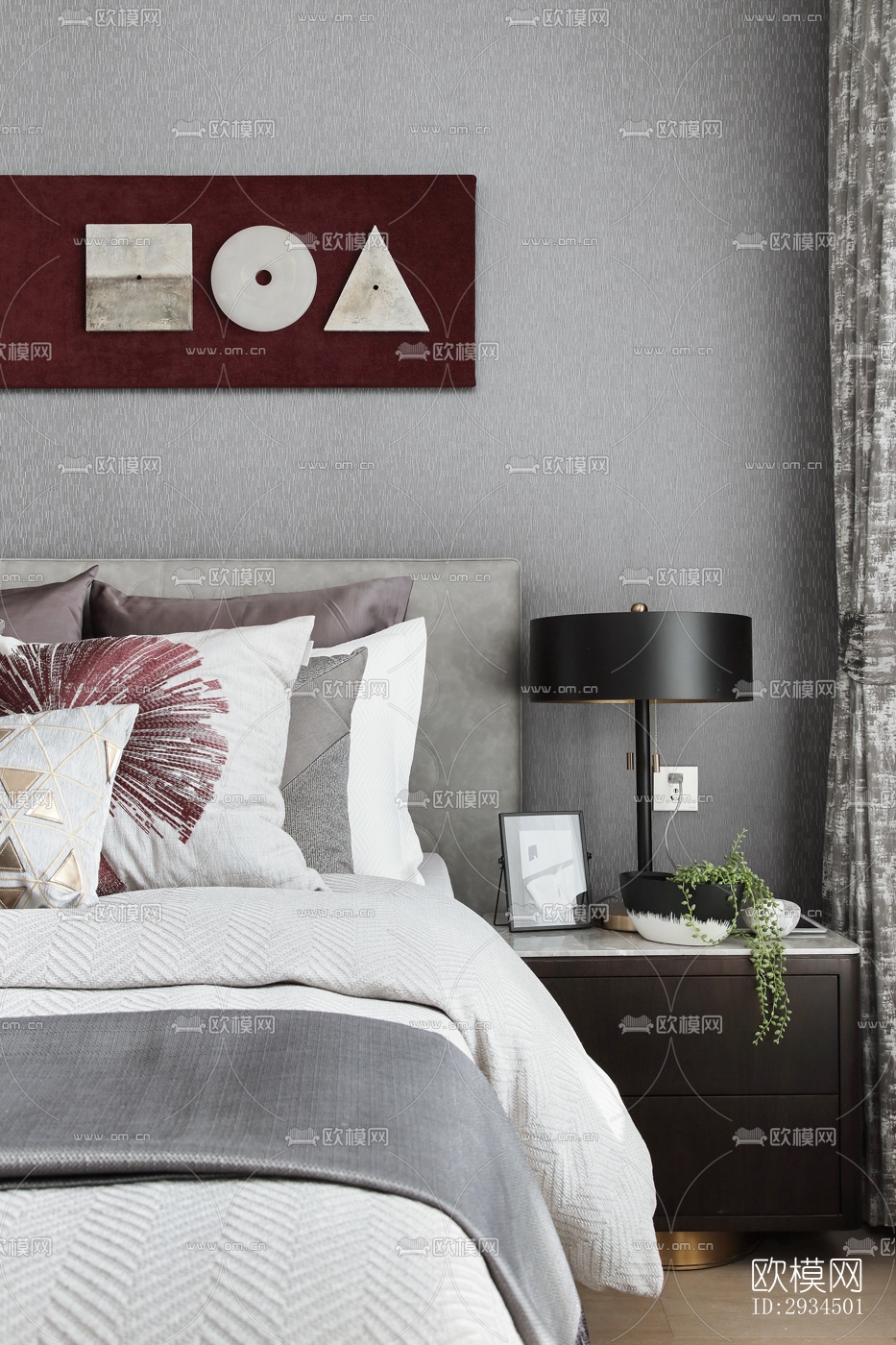 新中式平层效果图下载（渲染图3）