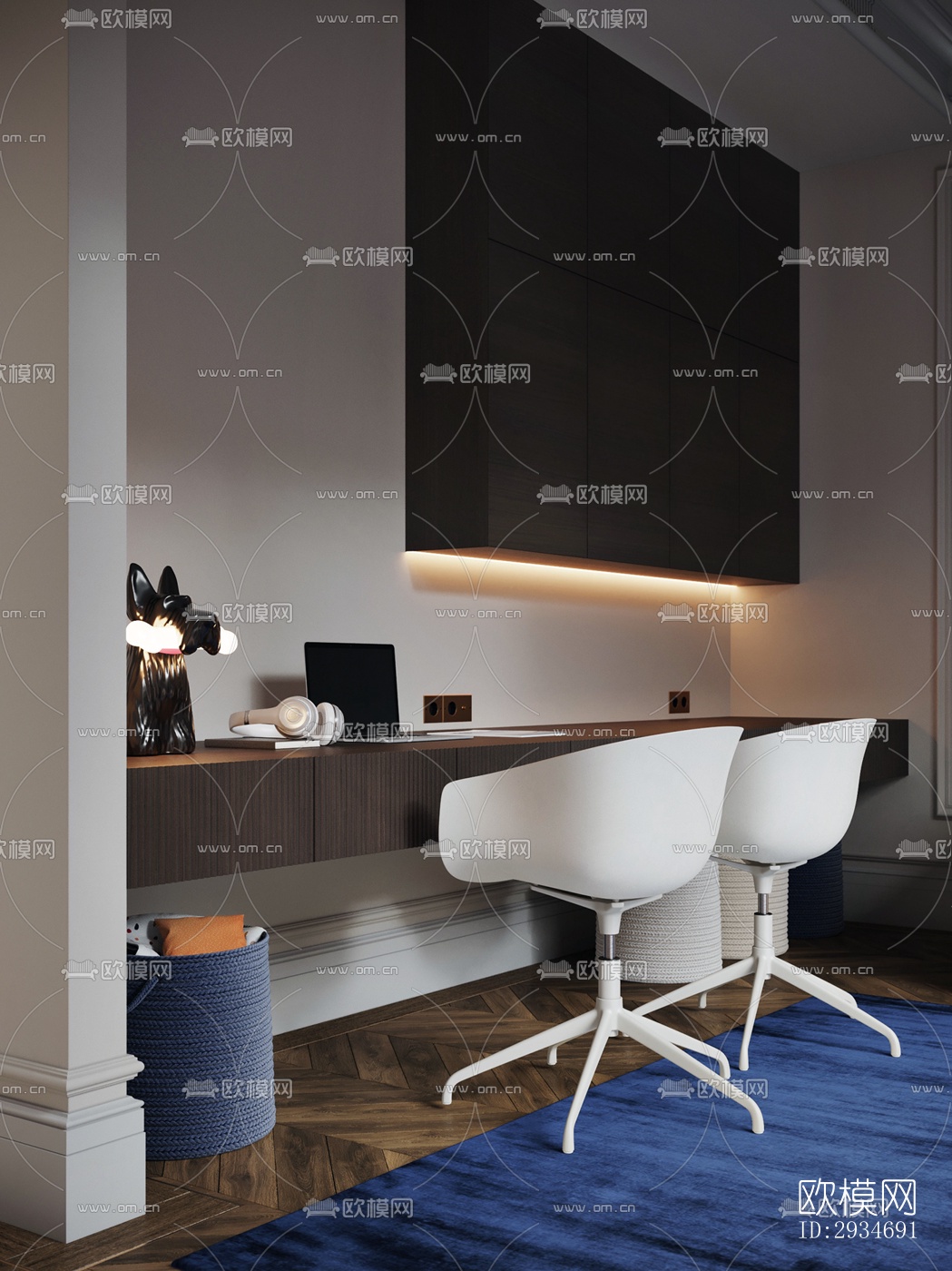 欧式平层效果图下载（渲染图6）