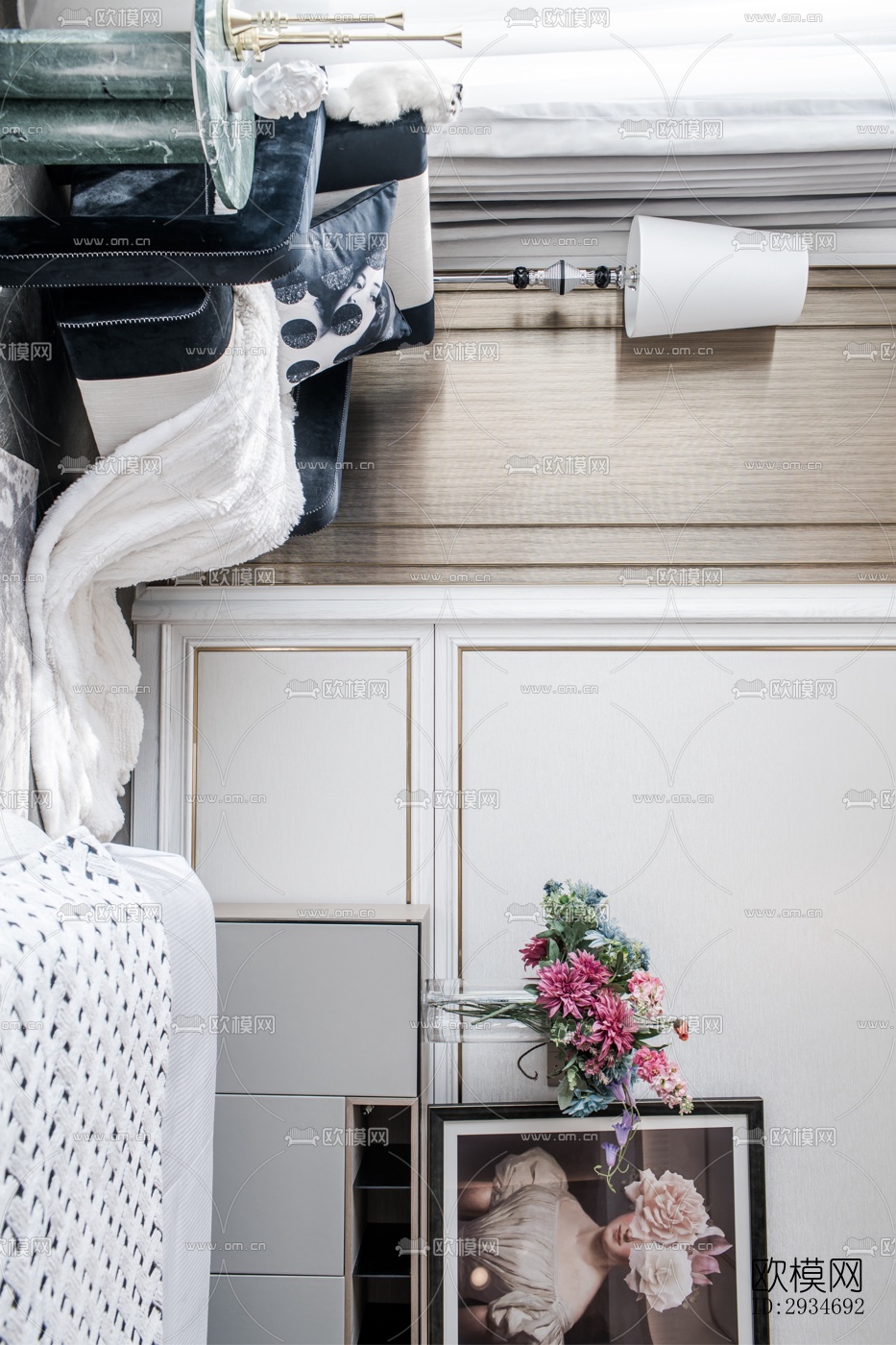 法式平层效果图下载（渲染图9）