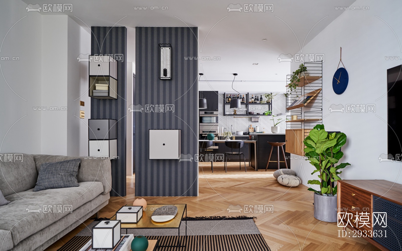 北欧公寓效果图下载（渲染图3）
