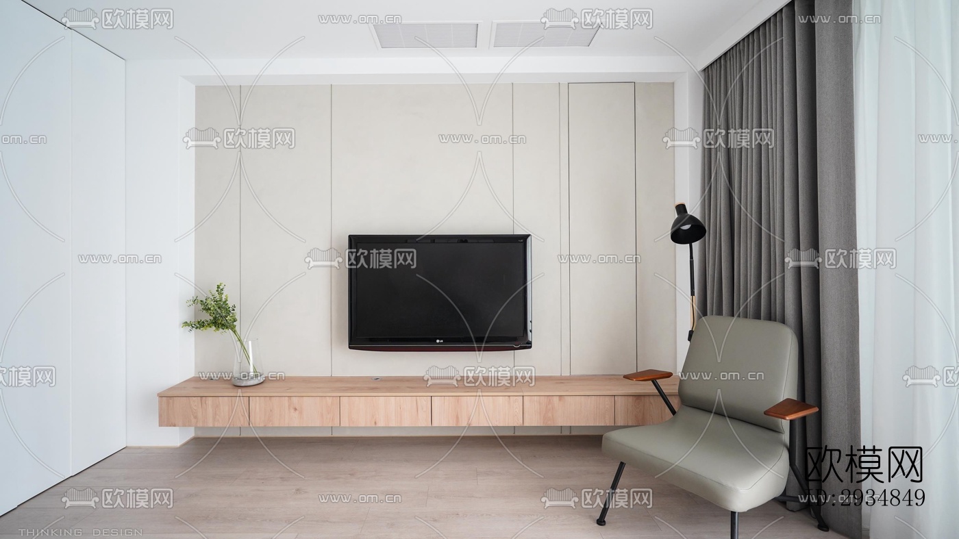 现代平层效果图下载（渲染图12）