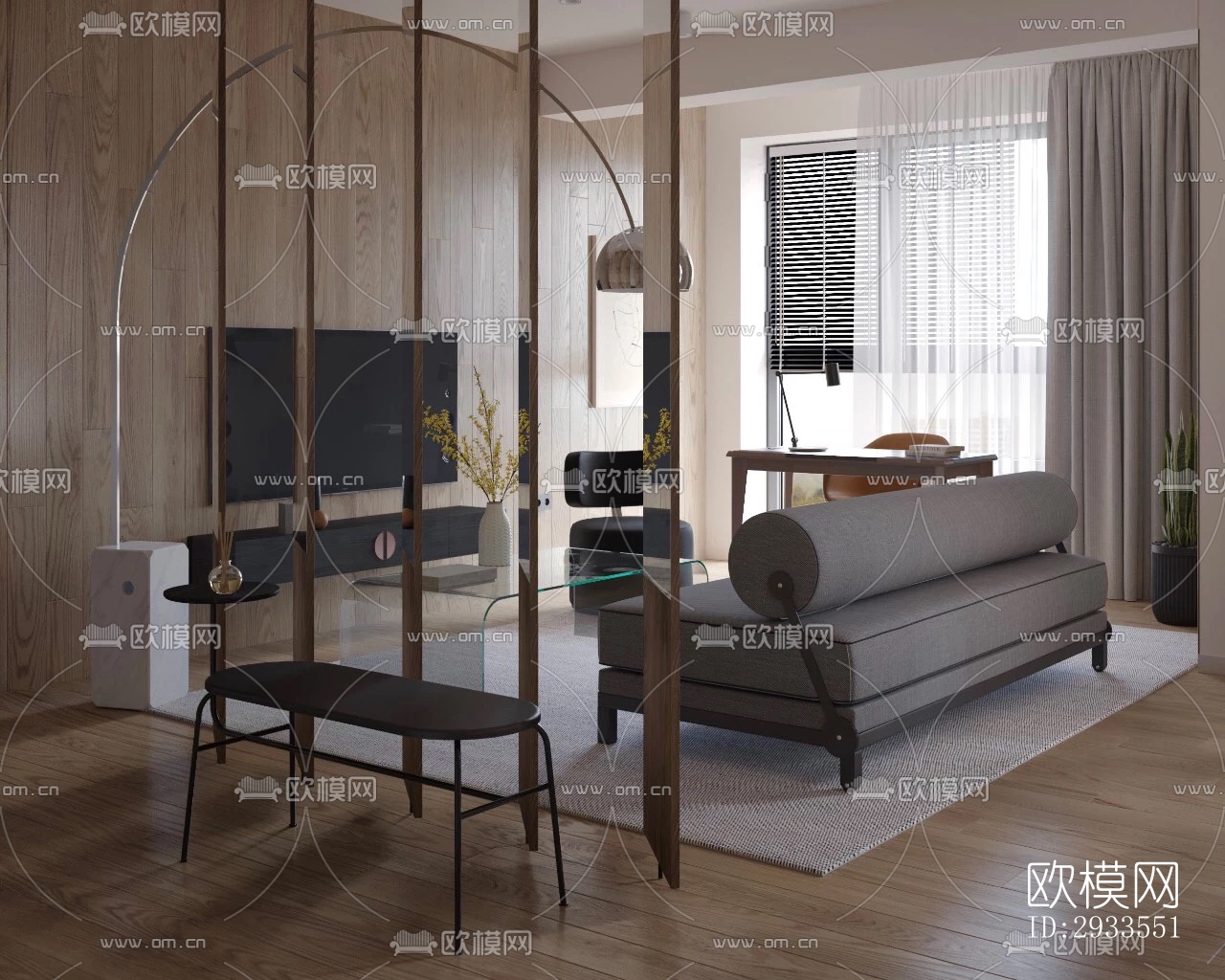 北欧公寓效果图下载（渲染图1）