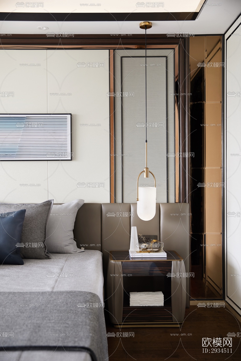 新中式平层效果图下载（渲染图4）