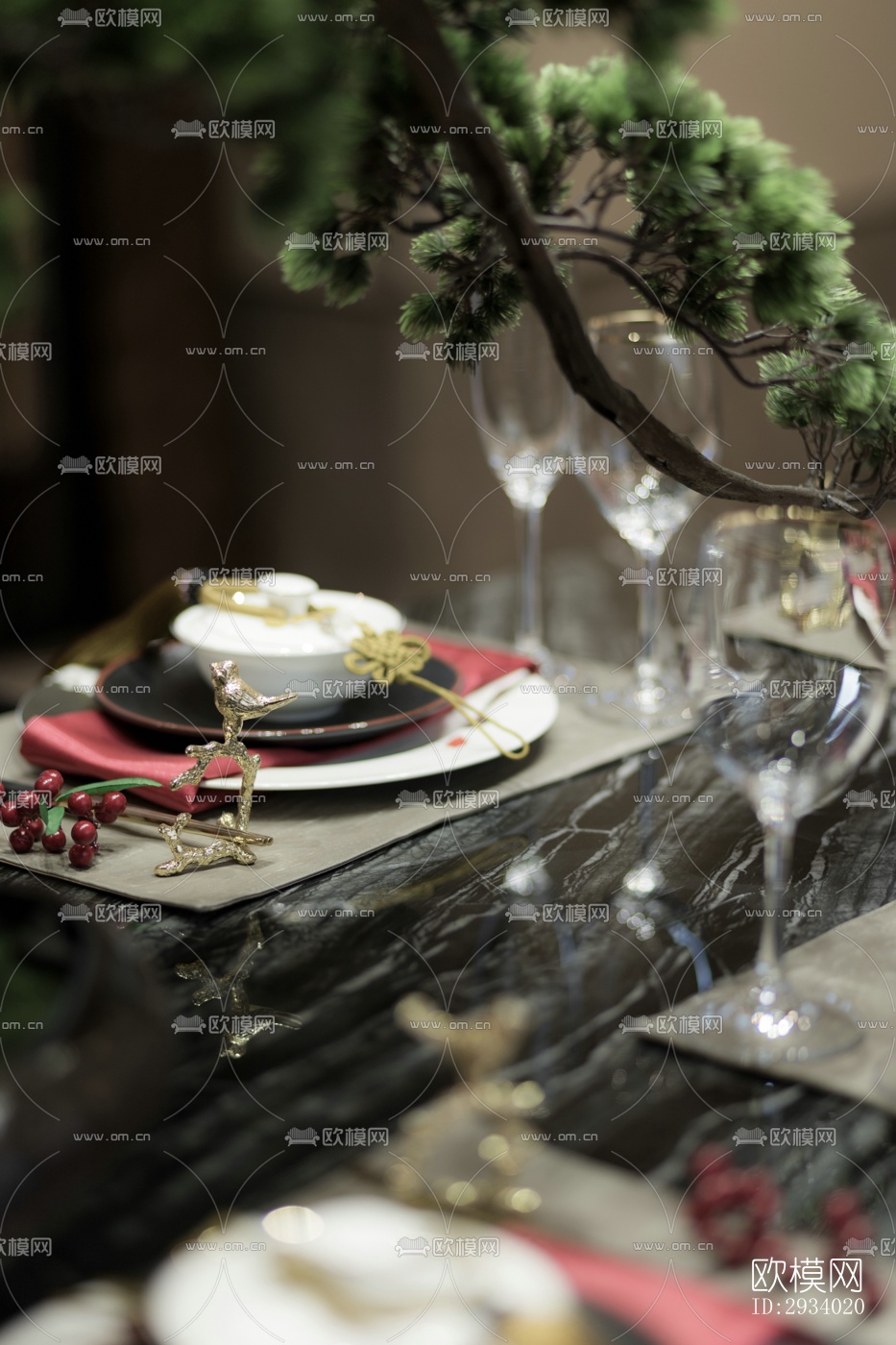 新中式别墅效果图下载（渲染图10）