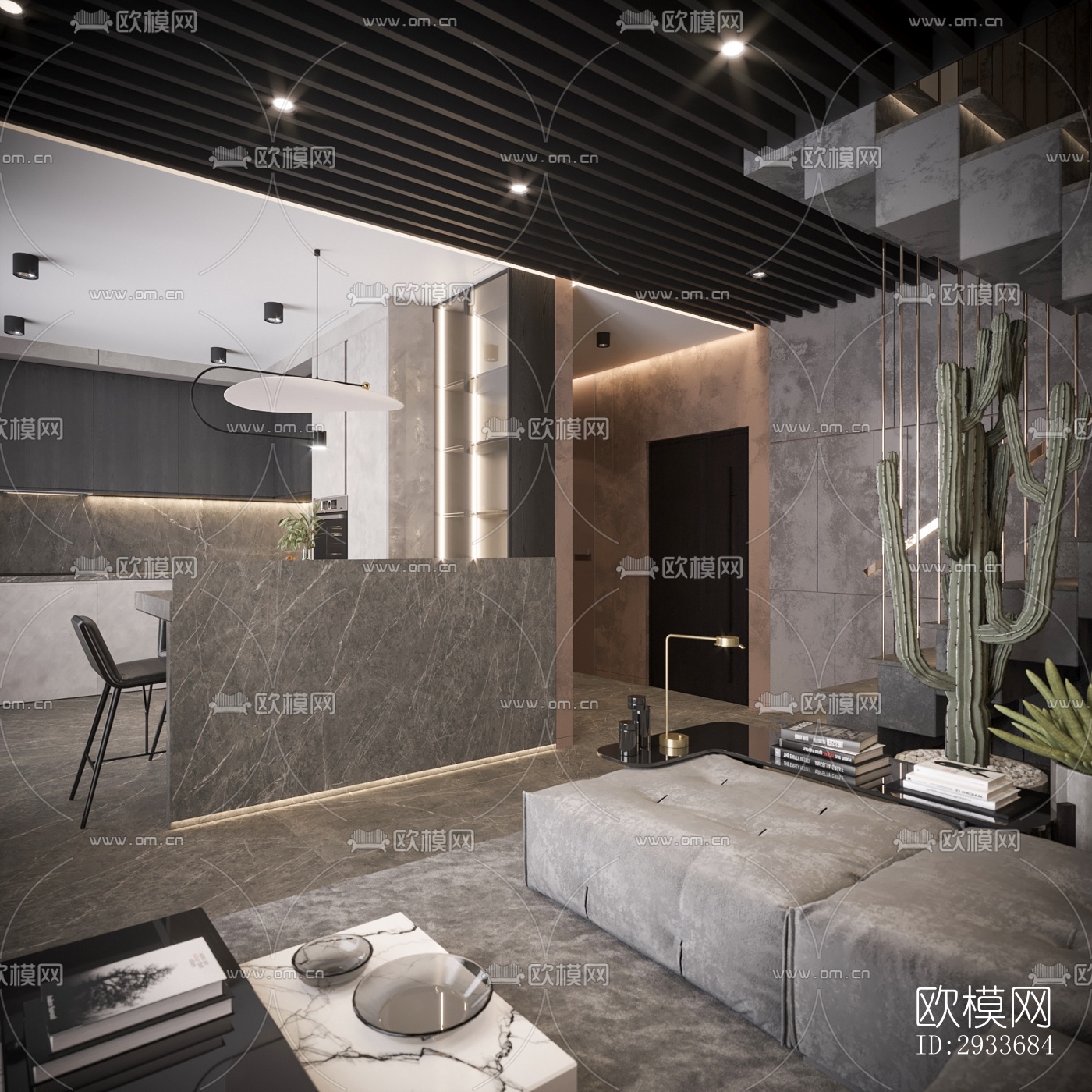 工业风公寓效果图下载（渲染图6）