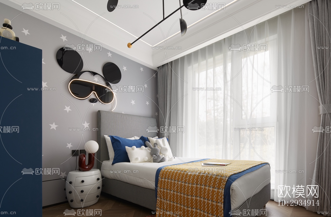 现代平层效果图下载（渲染图11）