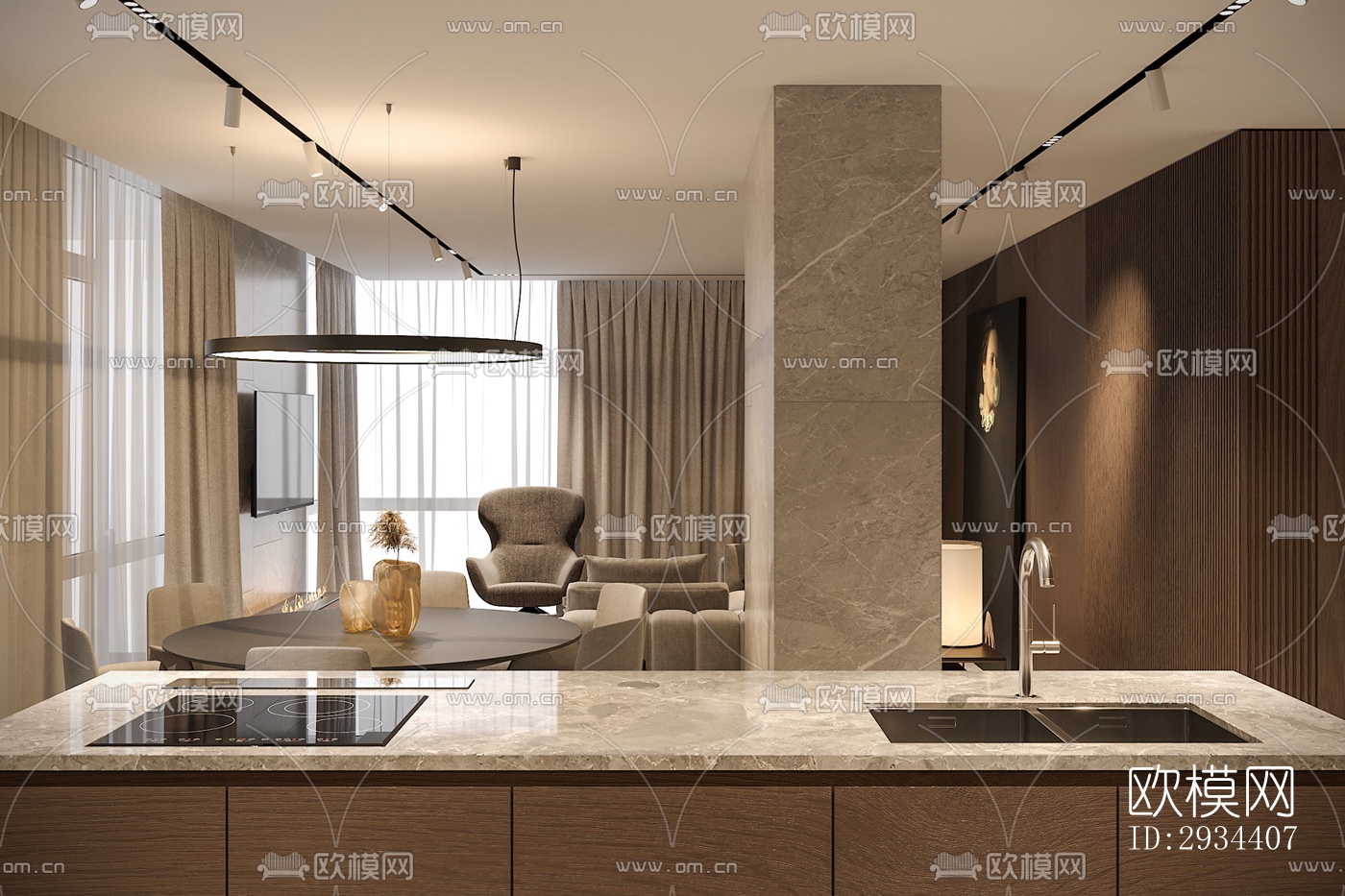 北欧平层效果图下载（渲染图20）