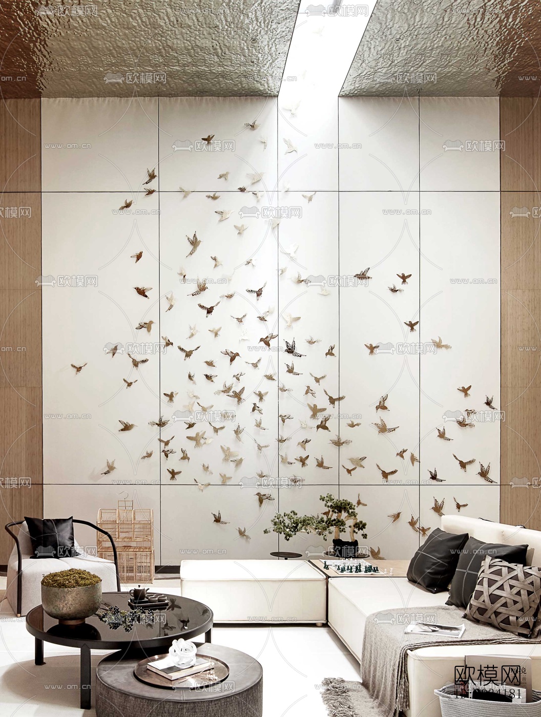 新中式复式效果图下载（渲染图1）