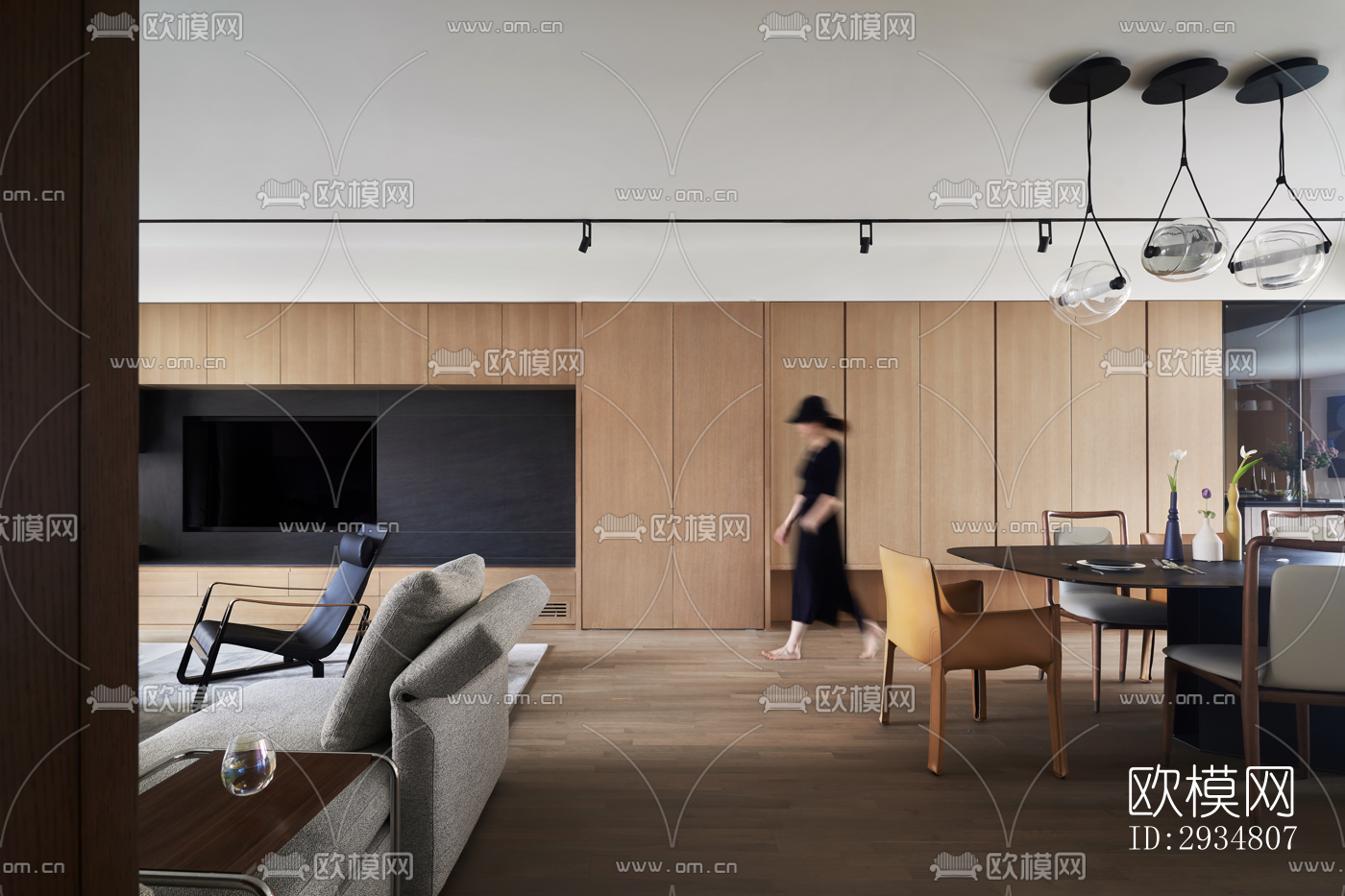 现代平层效果图下载（渲染图4）