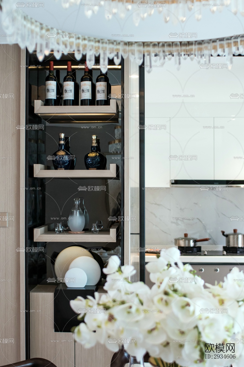 新中式平层效果图下载（渲染图6）