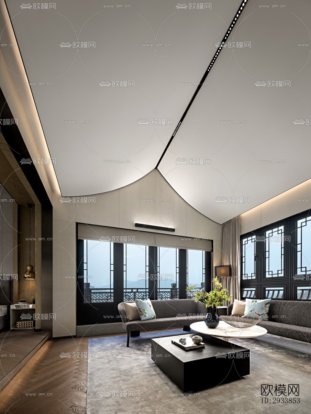 中式别墅效果图下载（渲染图2）