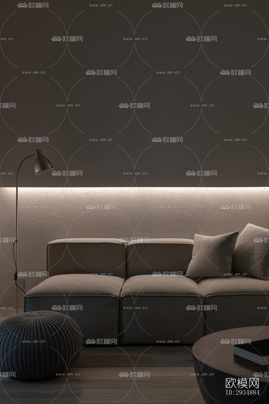 现代平层效果图下载（渲染图2）