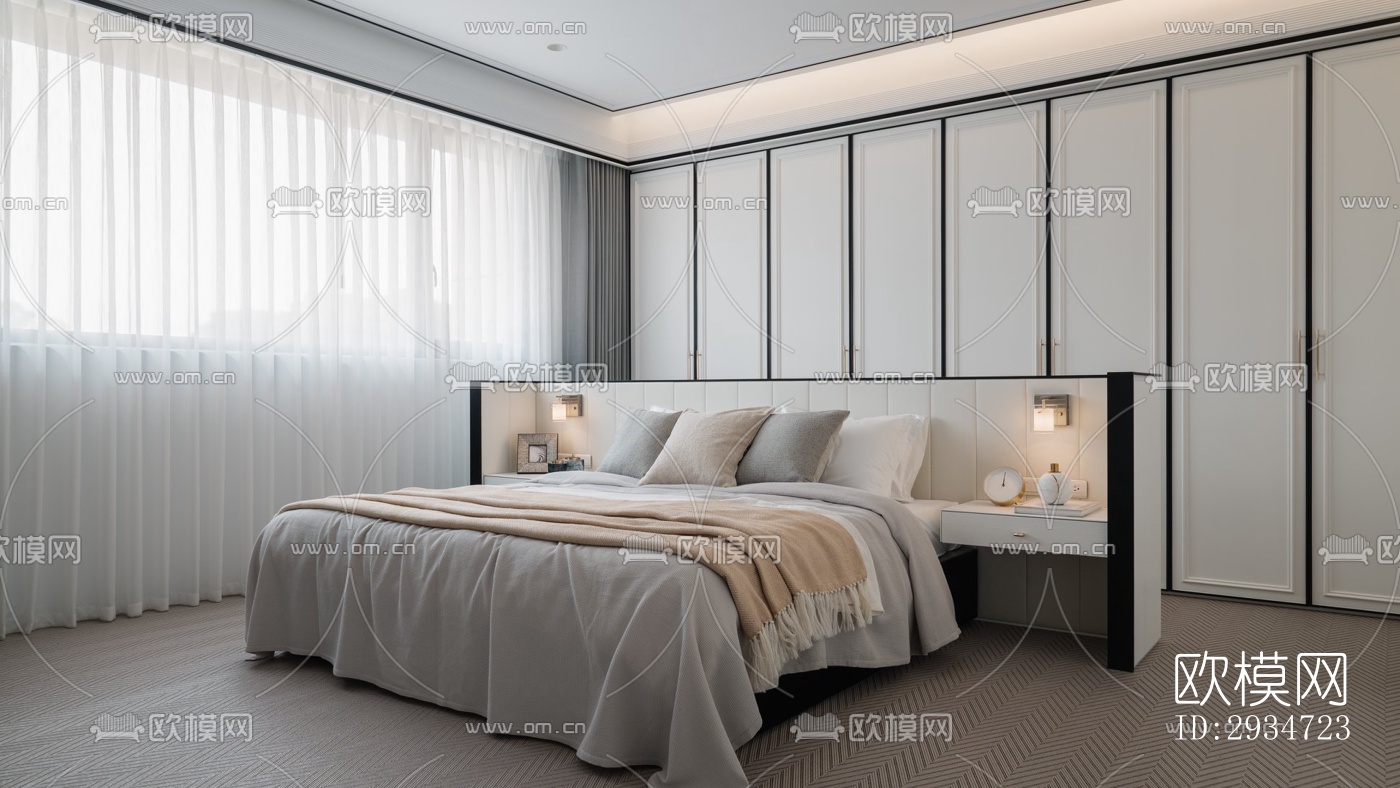 现代平层效果图下载（渲染图7）