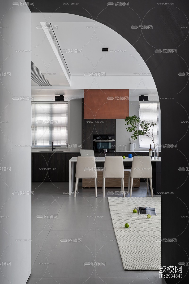 现代平层效果图下载（渲染图1）