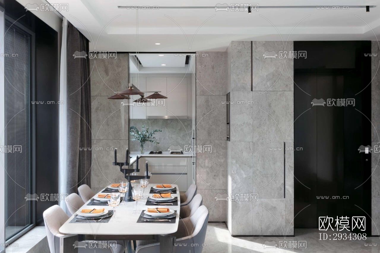 现代复式效果图下载（渲染图7）