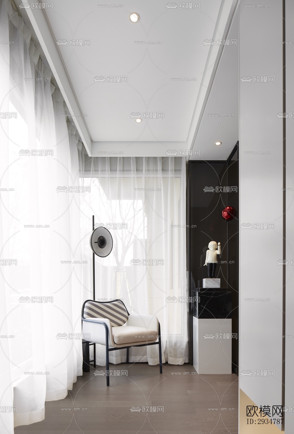 现代平层效果图下载（渲染图1）