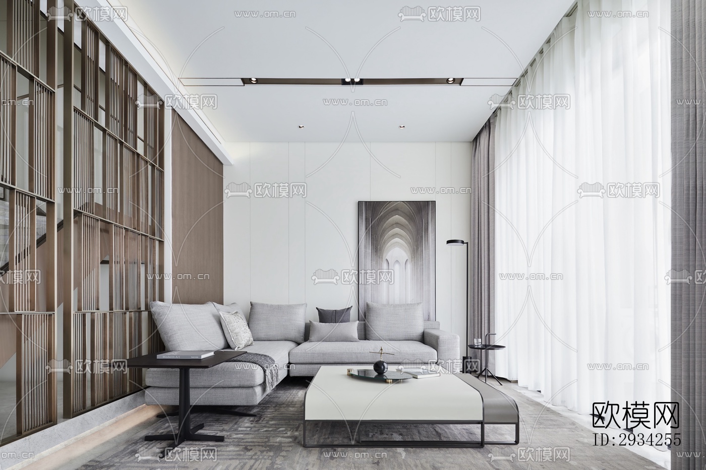 现代复式效果图下载（渲染图6）