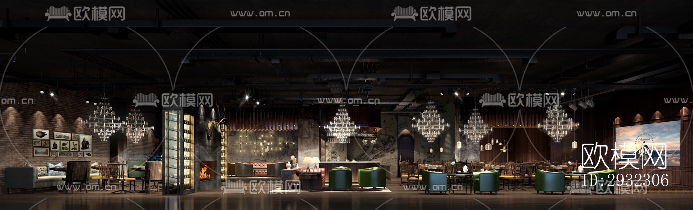工业风酒吧效果图下载（渲染图3）