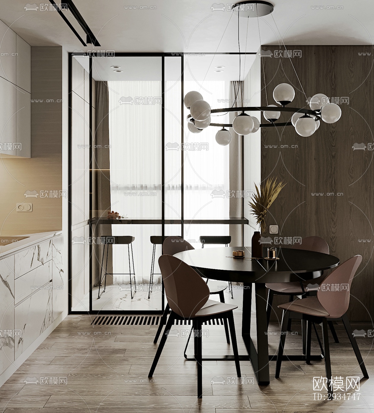 现代平层效果图下载（渲染图15）