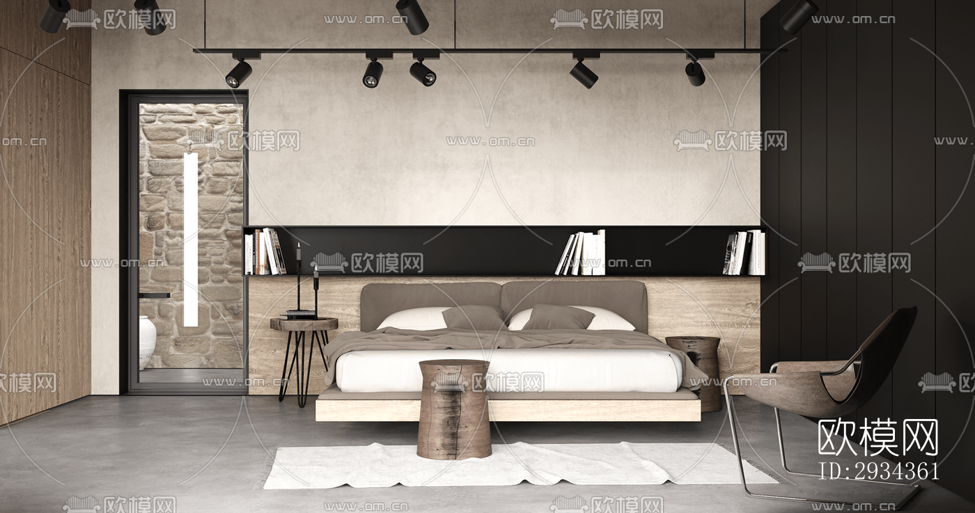 侘寂平层效果图下载（渲染图8）