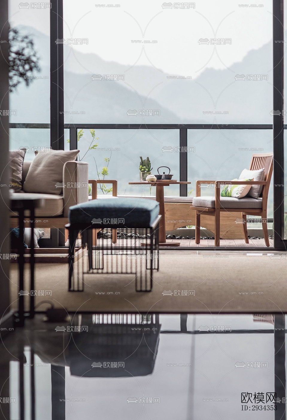 中式平层效果图下载（渲染图19）