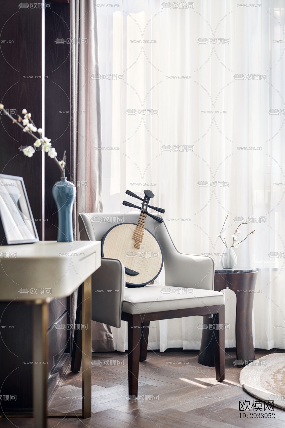 新中式别墅效果图下载（渲染图9）