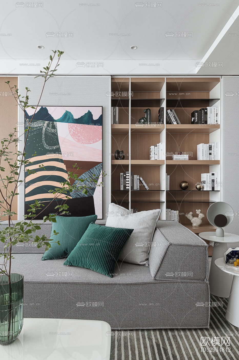 现代平层效果图下载（渲染图3）