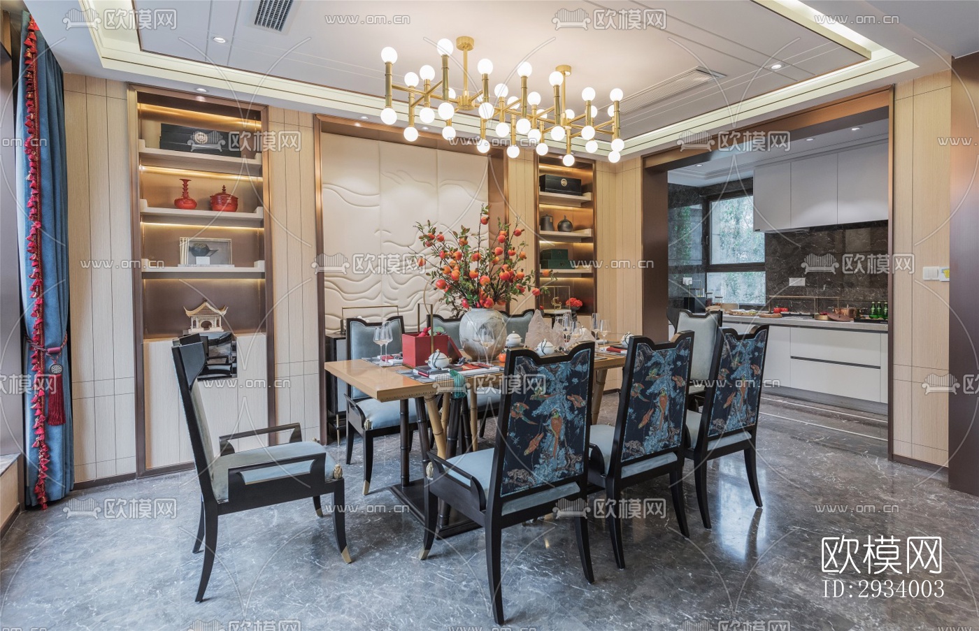 新中式别墅效果图下载（渲染图13）