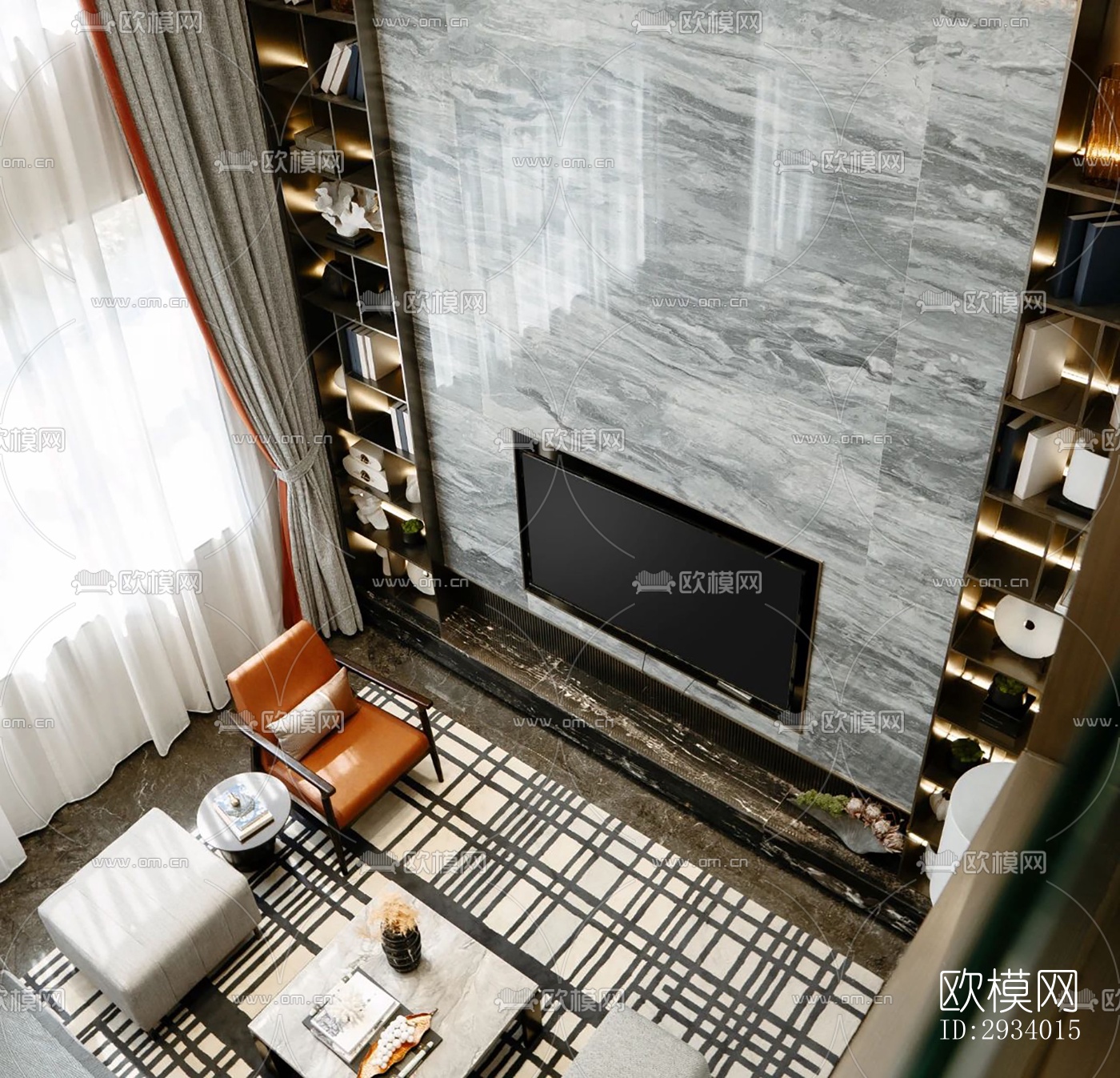 新中式别墅效果图下载（渲染图13）