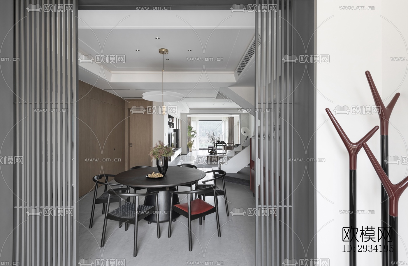 新中式复式效果图下载（渲染图11）