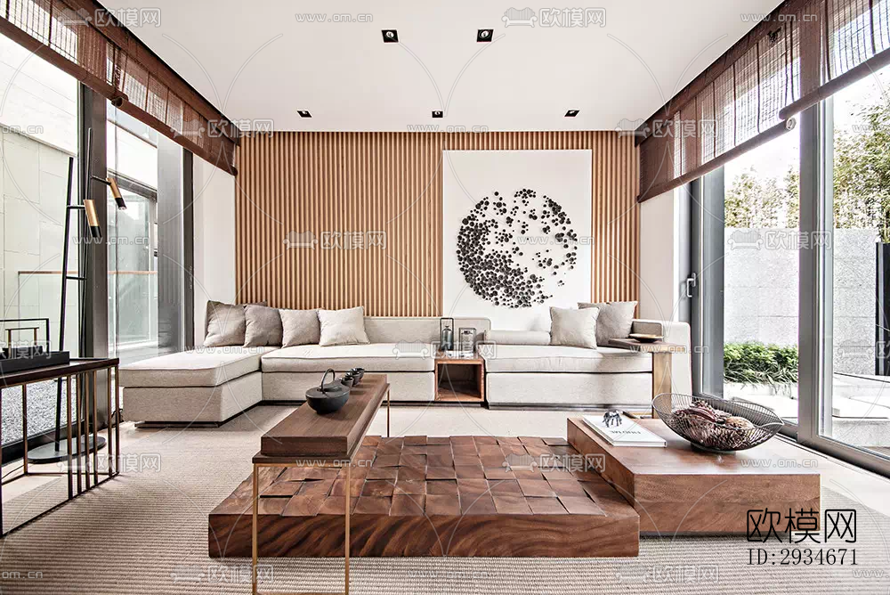 日式平层效果图下载（渲染图1）